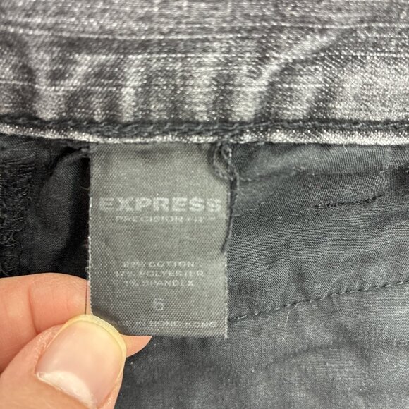 Express Womens Size 6 Precision Fit Black Jeans Zip Detail Stretch Pants - Picture 6 of 7